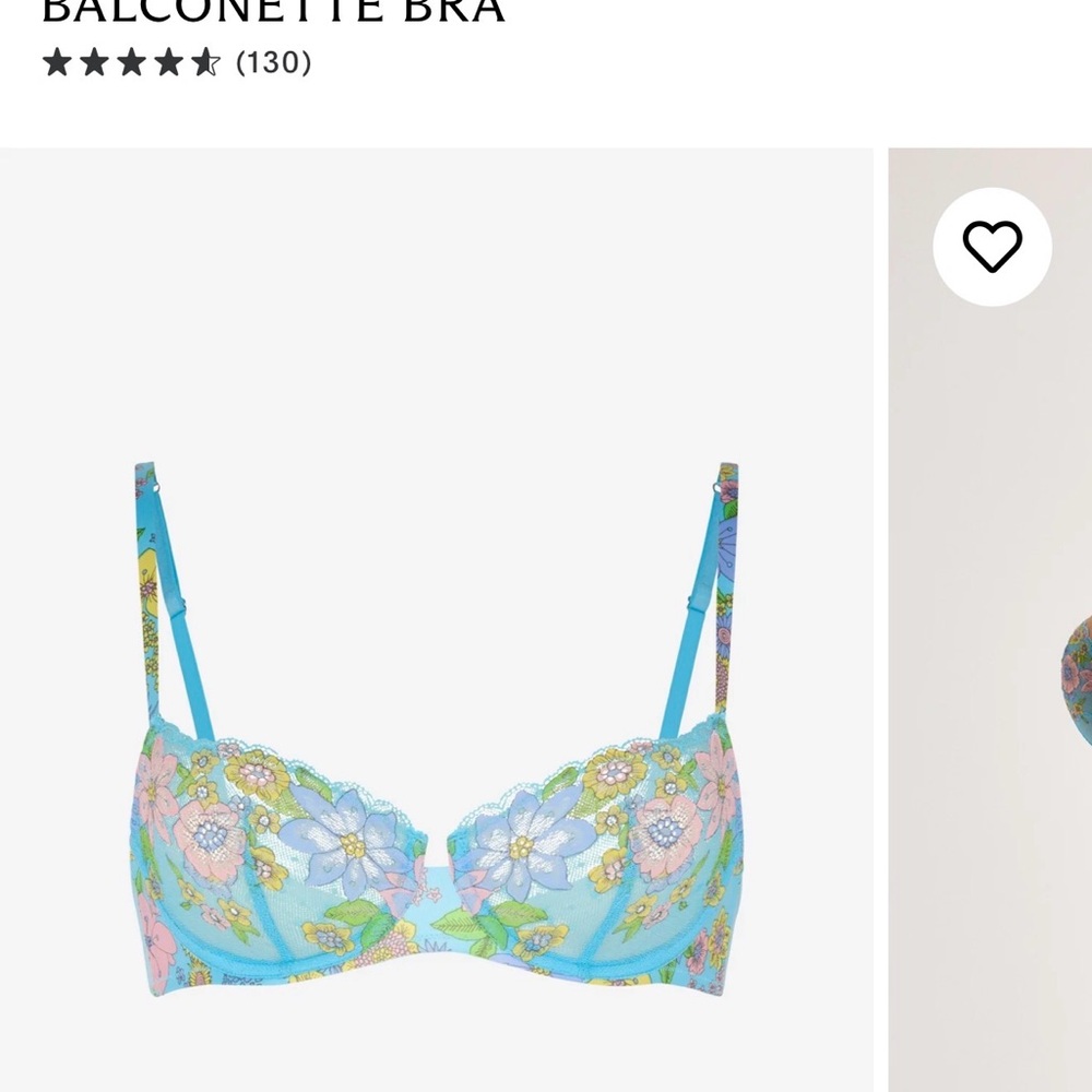 Savage X Fenty Floral Balconette Bra - Blue and Pink